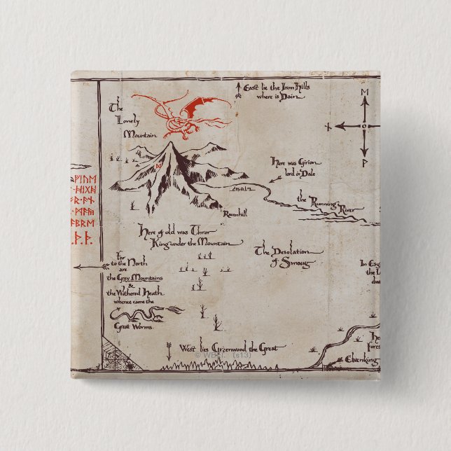 Badge Carré 5 Cm Lonely Mountain (Devant)