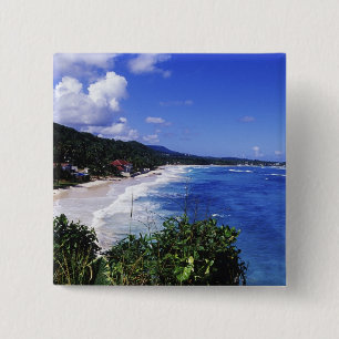 Badge Carré 5 Cm Long Bay, Port Antonio, Jamaïque