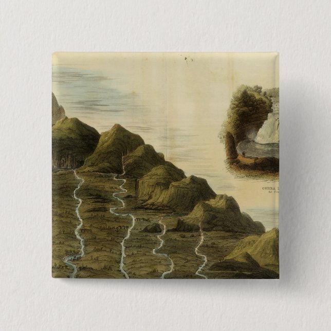 Badge Carré 5 Cm Longueur des fleuves d'Écosse (Devant)