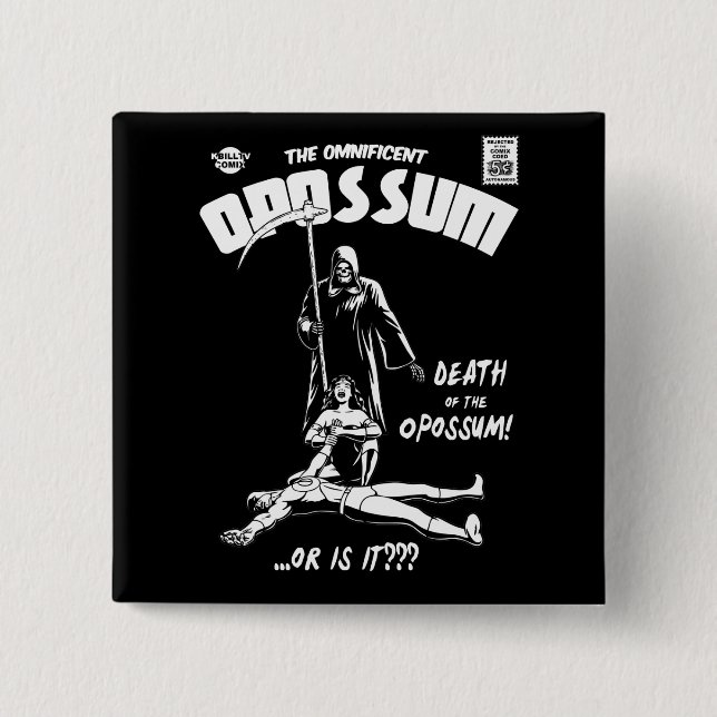 Badge Carré 5 Cm L'opossum d'Omnificent (Devant)