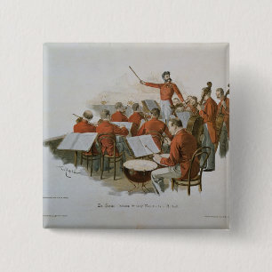 Badge Carré 5 Cm L'orchestre de Johann Strauss à une boule de cour