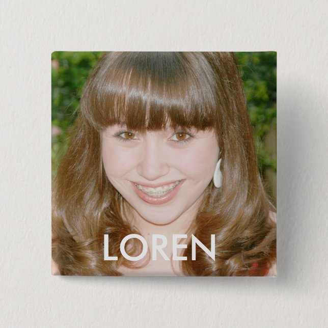 Badge Carré 5 Cm Loren (Devant)