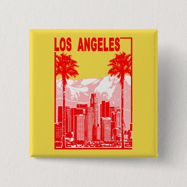 Badge Carré 5 Cm Los Angeles (Devant)