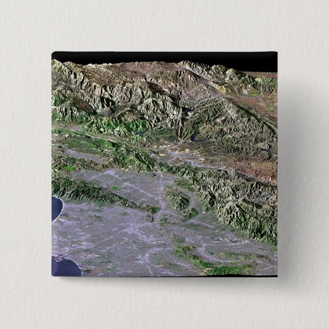 Badge Carré 5 Cm Los Angeles, Californie (Devant)