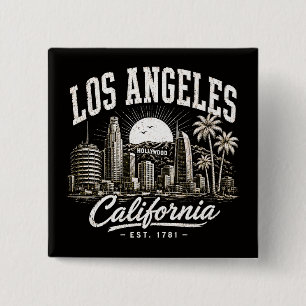 Badge Carré 5 Cm Los Angeles Californie