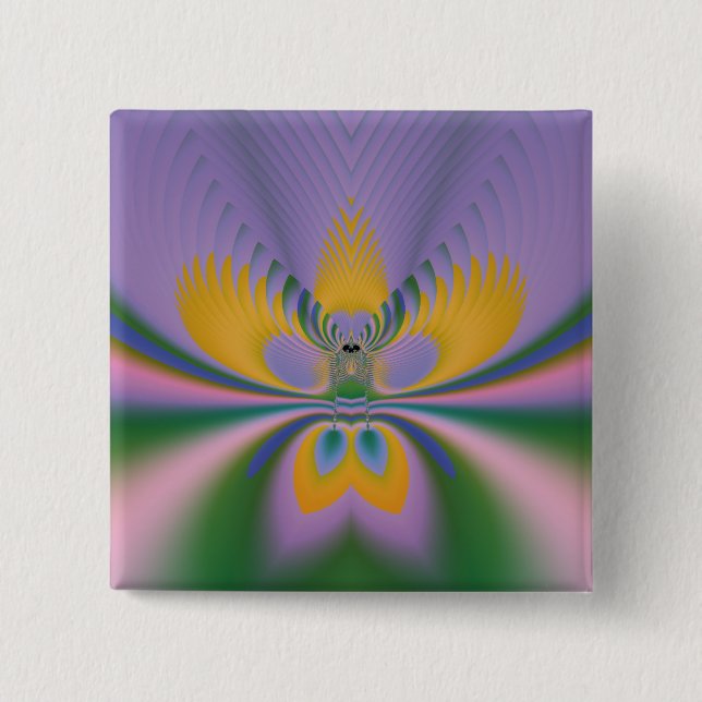 Badge Carré 5 Cm Lotus Pourpre (Devant)
