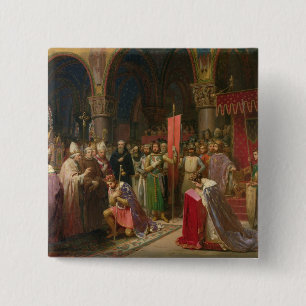 Badge Carré 5 Cm Louis VII les jeunes, roi de la France