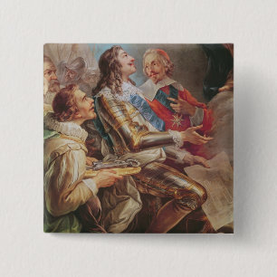 Badge Carré 5 Cm Louis XIII consacrant l'église de Notre-Dame