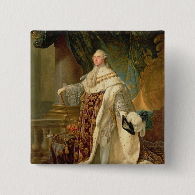 Badge Carré 5 Cm Louis XVI (1754-93) (huile sur la toile) (Devant)