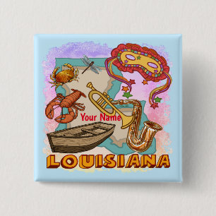 Badge Carré 5 Cm Louisiane