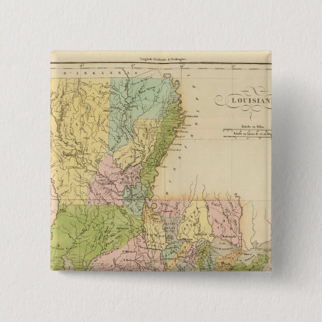 Badge Carré 5 Cm Louisiane (Devant)