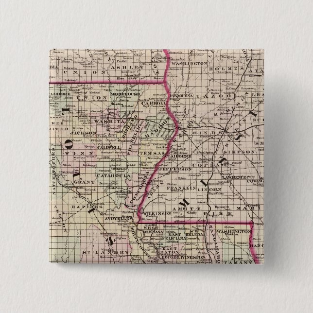 Badge Carré 5 Cm Louisiane (Devant)