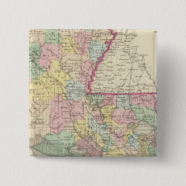 Badge Carré 5 Cm Louisiane 8 (Devant)