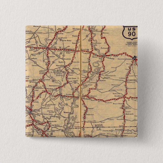 Badge Carré 5 Cm Louisiane 9 (Devant)