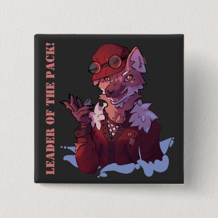 Badge Carré 5 Cm Loup de Leader