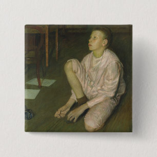 Badge Carré 5 Cm Loup, le fils de l'artiste, 1900