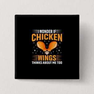 Badge Carré 5 Cm Louvain de poulet Aile de poulet