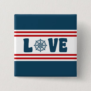 Badge Carré 5 Cm Love nautique design