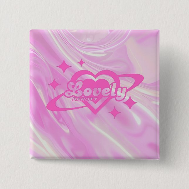 Badge Carré 5 Cm Lovely (Devant)