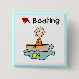 Badge Carré 5 Cm Loves Boating
