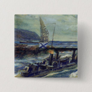 Badge Carré 5 Cm L'u-bateau allemand U 56 descendu par Grozovoi