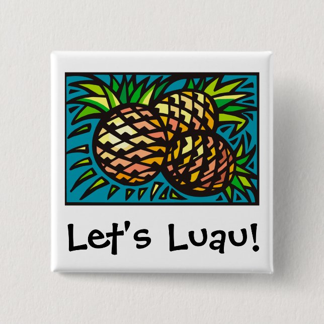 Badge Carré 5 Cm Luau 1 (Devant)