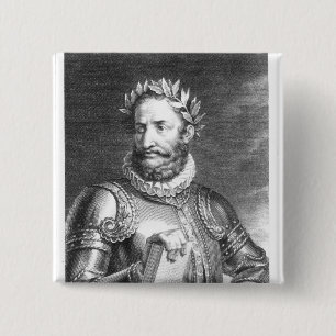 Badge Carré 5 Cm Luiz Vaz de Camoes gravé par B. Roger