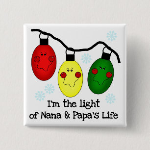 Badge Carré 5 Cm Lumière de Nana et de Papa's Life Tshirts and Gift