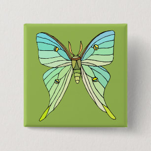 Badge Carré 5 Cm Luna Moth