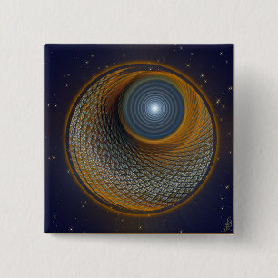 Badge Carré 5 Cm Lune de castor de sassafras