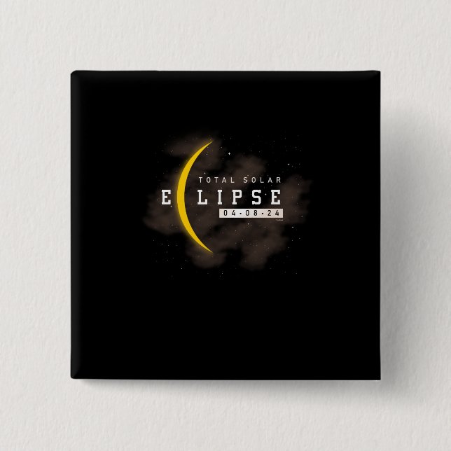 Badge Carré 5 Cm Lune totale d'éclipse d'Annularity d'éclipse (Devant)