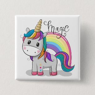 Badge Carré 5 Cm L'Unicorne des licornes