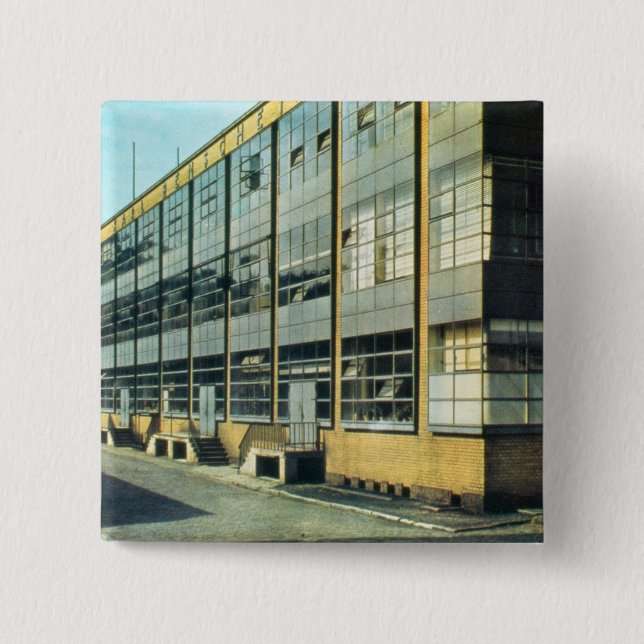 Badge Carré 5 Cm L'usine de chaussure de Fagus, conçue par Walter (Devant)