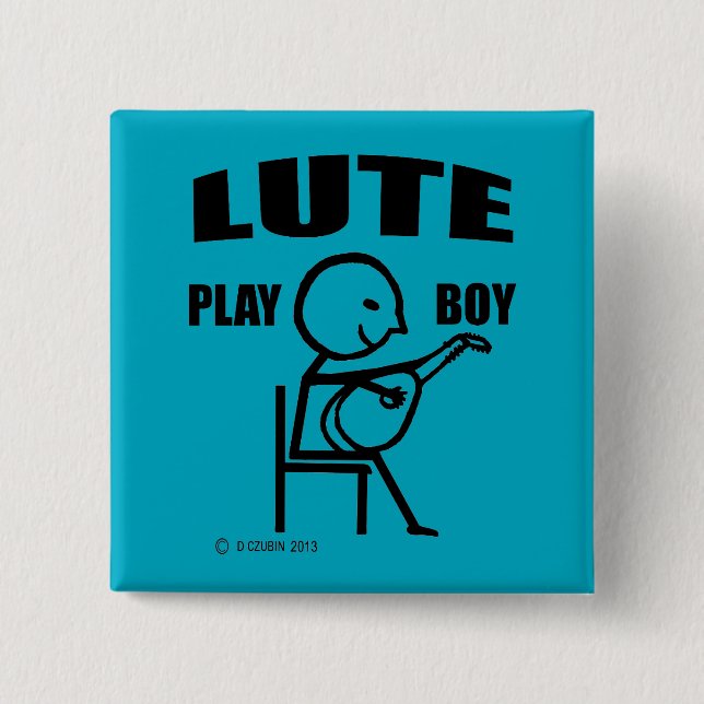 Badge Carré 5 Cm Lute Play Boy (Devant)