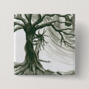 Badge Carré 5 Cm Lutin d'arbre - bouton