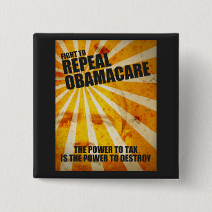 Badge Carré 5 Cm Lutte pour l'abrogation de l'Obamacare