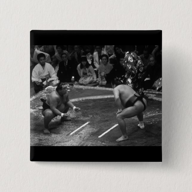 Badge Carré 5 Cm Lutte SUMO (Devant)