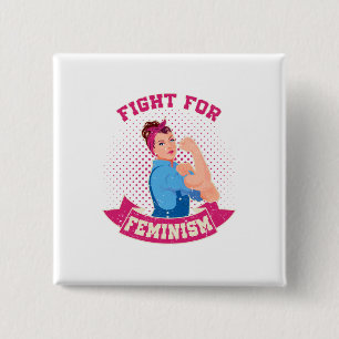 Badge Carré 5 Cm Lutter contre le féminisme Cool pour le mouvement