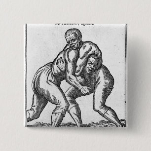 Badge Carré 5 Cm Lutteurs turcs