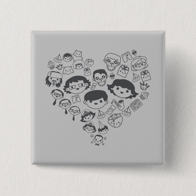 Badge Carré 5 Cm Luv (Devant)