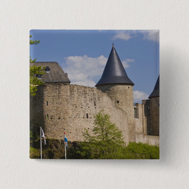 Badge Carré 5 Cm Luxembourg, Vallée de la Sûre. Bourscheid, (Devant)