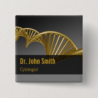 Badge Carré 5 Cm Luxury Gold Professional Medical DNA Strand
