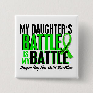 Badge Carré 5 Cm Lymphome ma bataille trop 1 fille