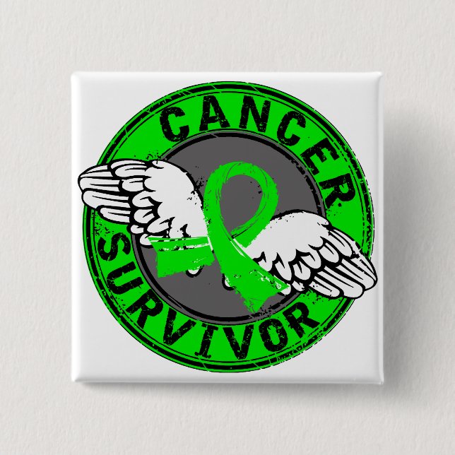 Badge Carré 5 Cm Lymphome non Hodgkinien du survivant 14 (Devant)