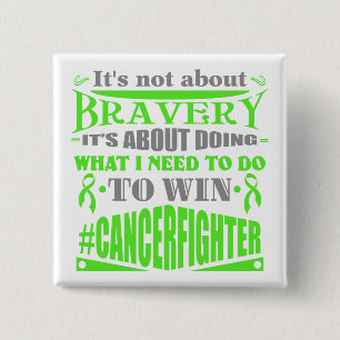 Badge Carré 5 Cm Lymphome non-Hodgkins Cancer Not About Bravery
