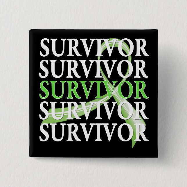 Badge Carré 5 Cm Lymphome survivor de Whimsical collage (Devant)