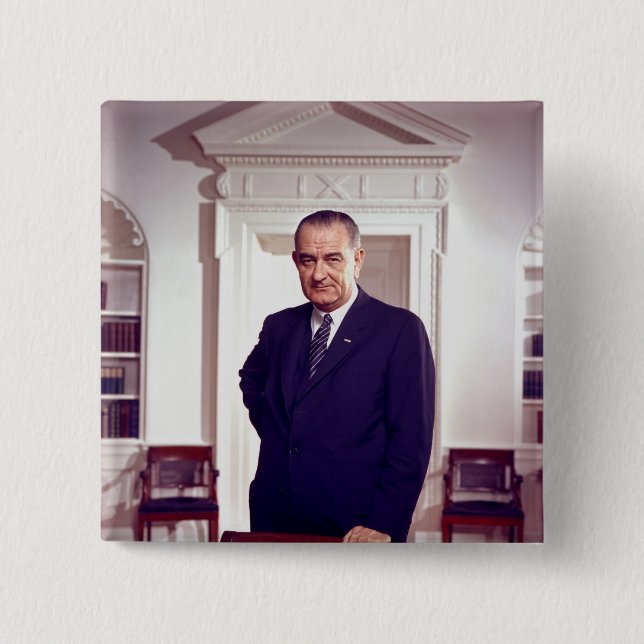Badge Carré 5 Cm Lyndon B Johnson (Devant)