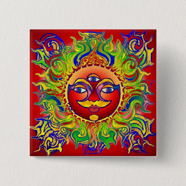 Badge Carré 5 Cm Lynn Chakra (Devant)