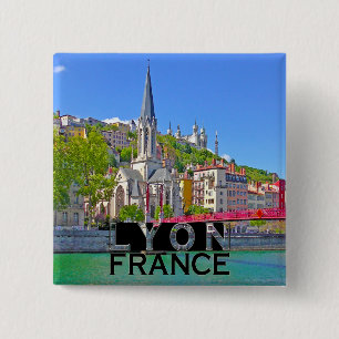 Badge Carré 5 Cm Lyon