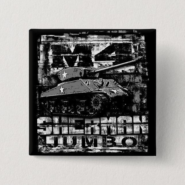 Badge Carré 5 Cm M4 Sherman Jumbo (Devant)